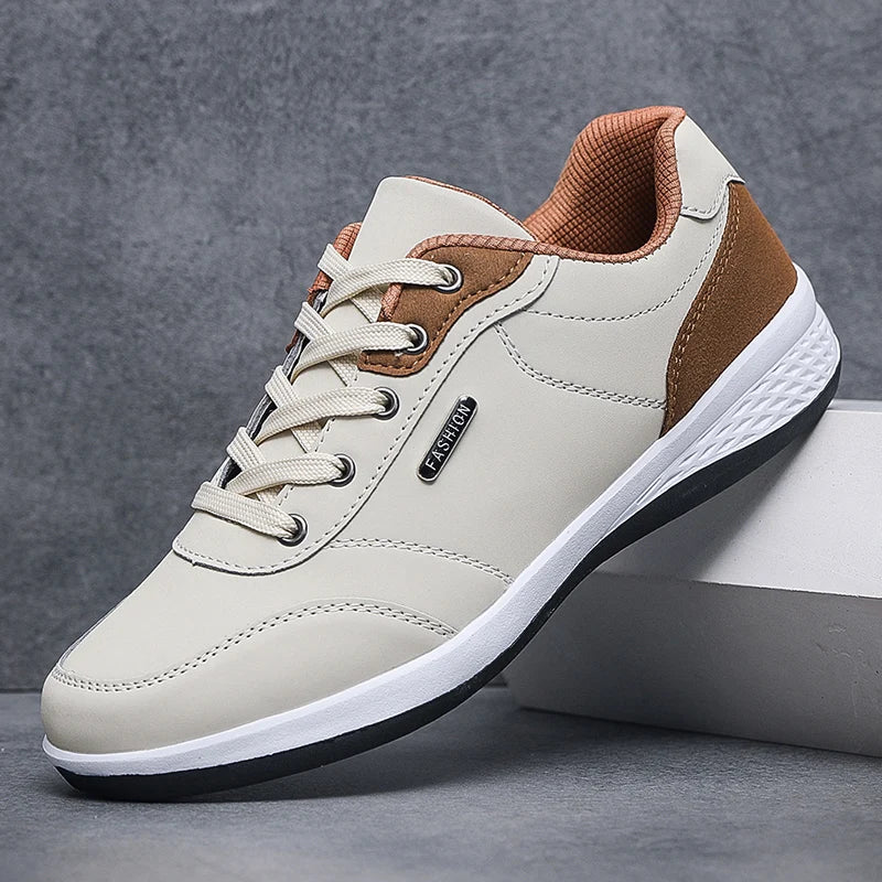 Rovenor Leather Walking Sneakers — Weatherproof Sophistication